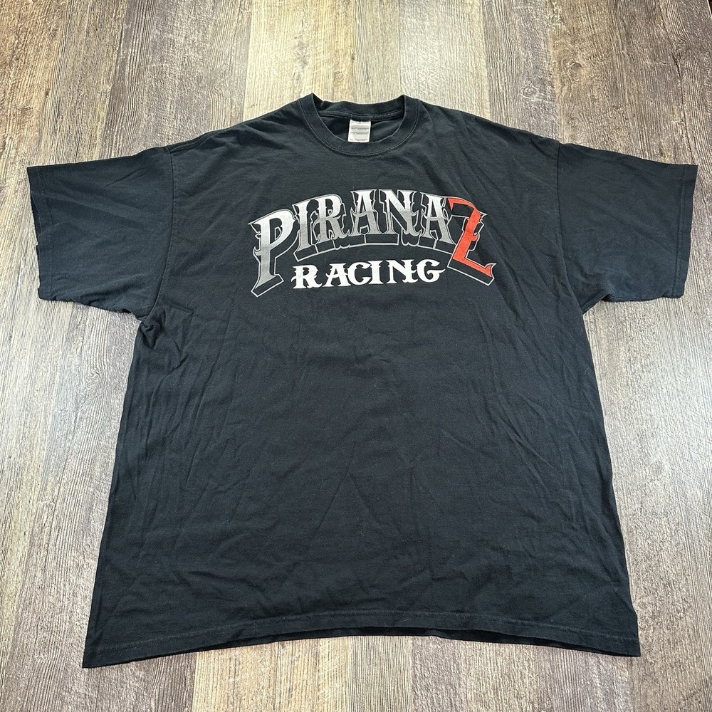 VTG Piranaz Racing Deez Nutz Tee GILDAN Black T-Shirt NHRA Men's Size 2XL - Picture 4 of 10